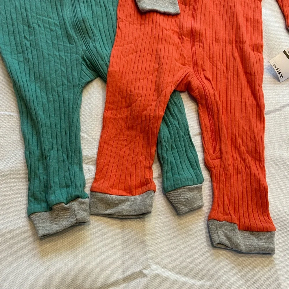 7 for all Mankind One Piece Ribbed Romper 100% Cotton SET of 2 Size 18M NEW